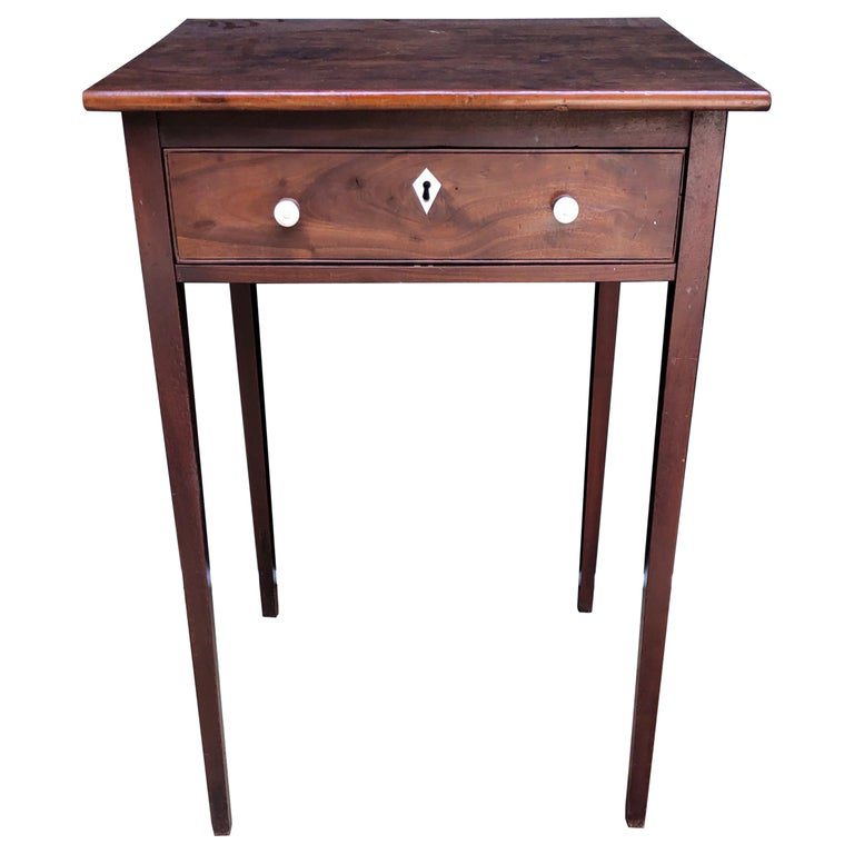 St. Croix Mahogany Directoire One Drawer Stand, Stamped By Maker circa 1790-1800