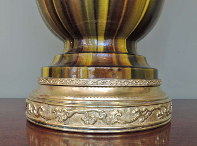 19th Century Chinese Glazed Ceramic Lamp