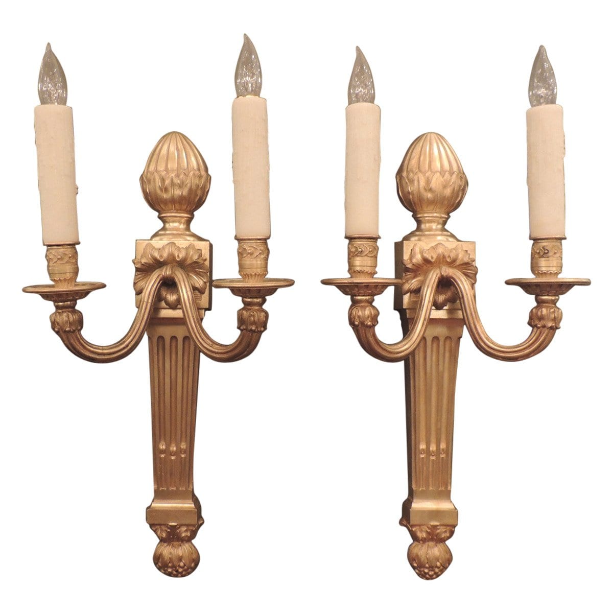 19th Century French Régence Bronze Doré Sconces