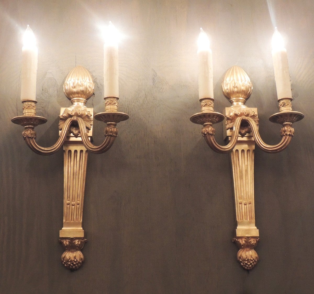 19th Century French Régence Bronze Doré Sconces