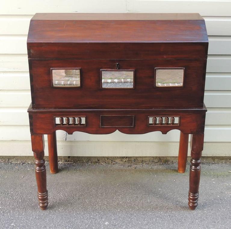 19th Century Spanish Colonial Cedar Wedding Case on Stand