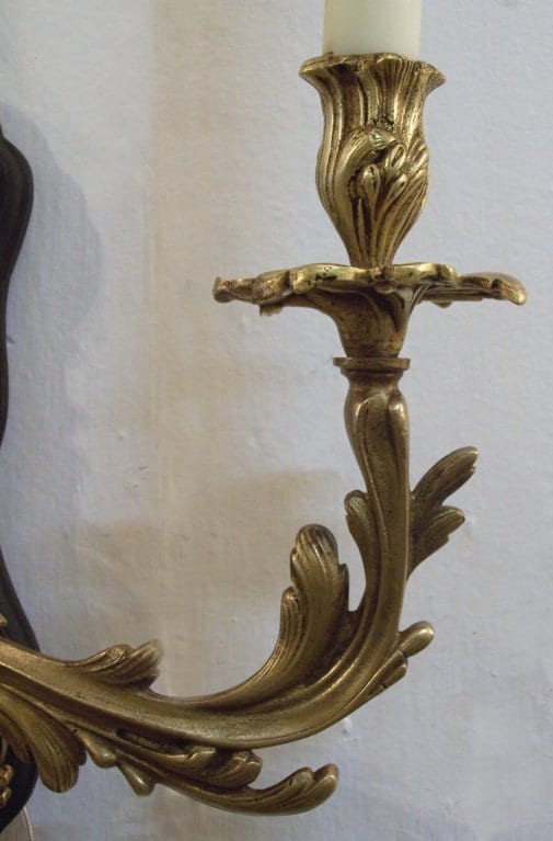 Pair of 20th Century French Bronze Sconces