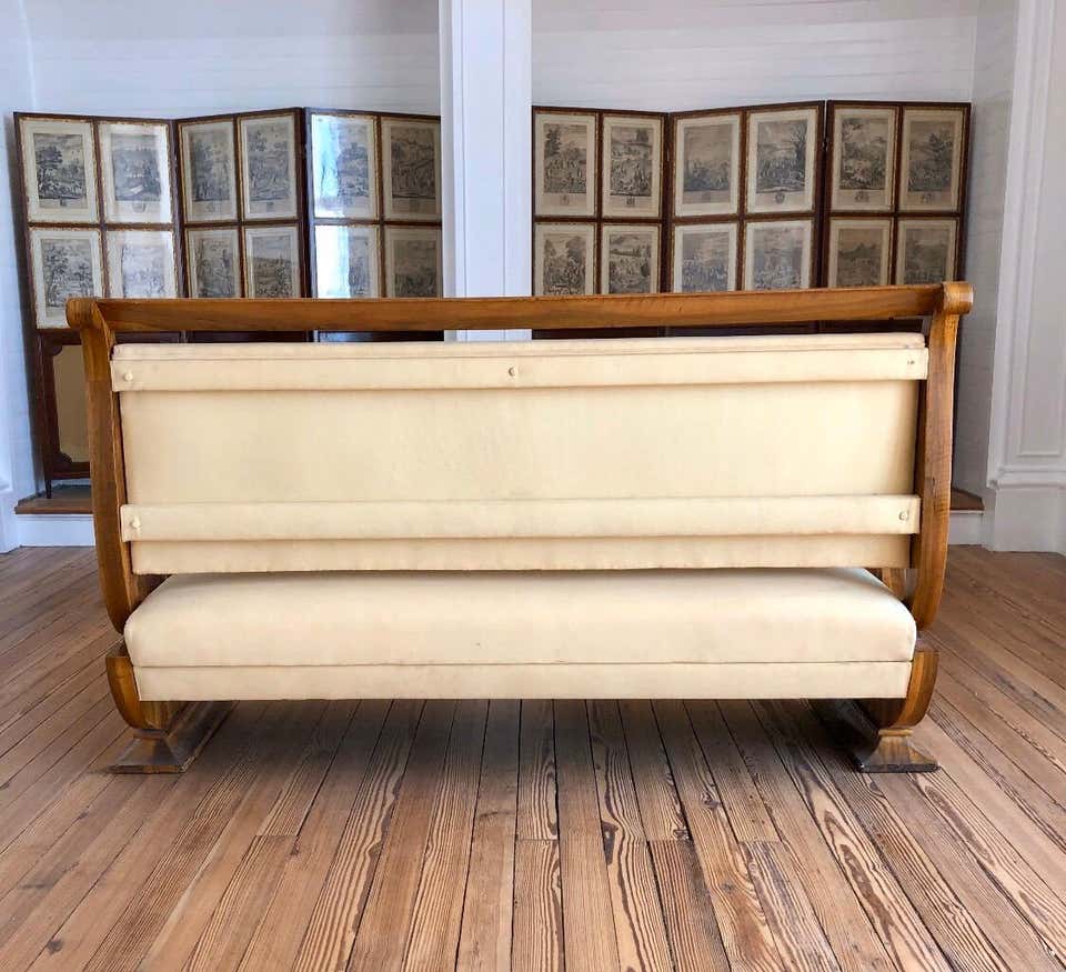 Vienna Biedermeier Sofa with Carved Scalloped Arms - Image 7