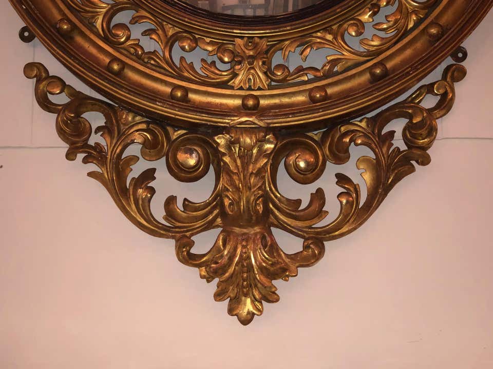 English Regency Giltwood Convex Mirror, 19th Century - Image 4