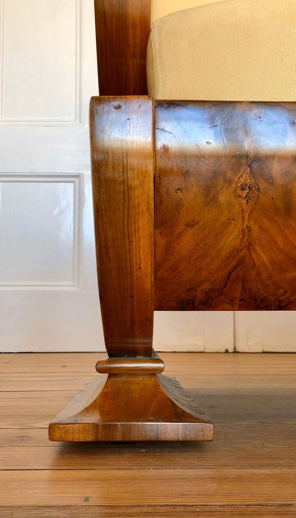 Vienna Biedermeier Sofa with Carved Scalloped Arms - Image 5