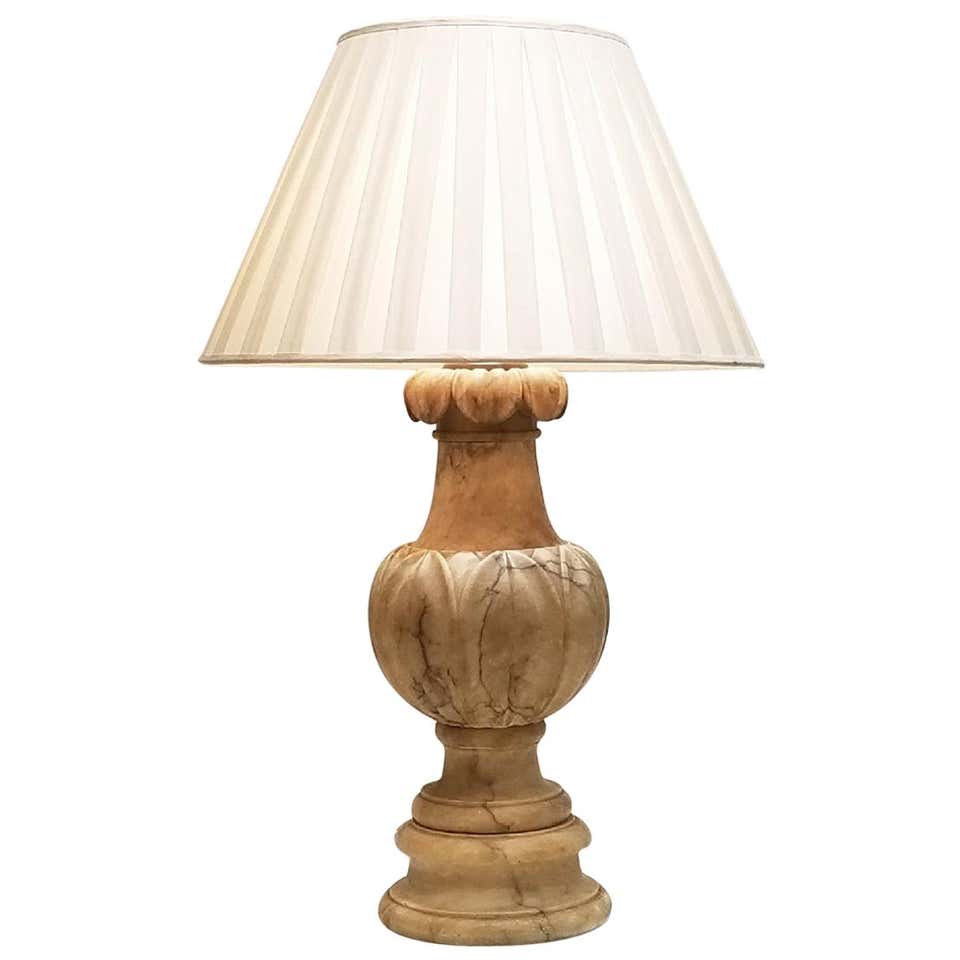 19th Century Carved Marble Urn, Mounted as a Lamp
