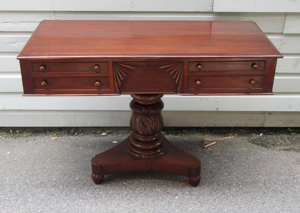 Early 19th Century Caribbean Regency Mahogany Pedestal Serving Table - Image 2