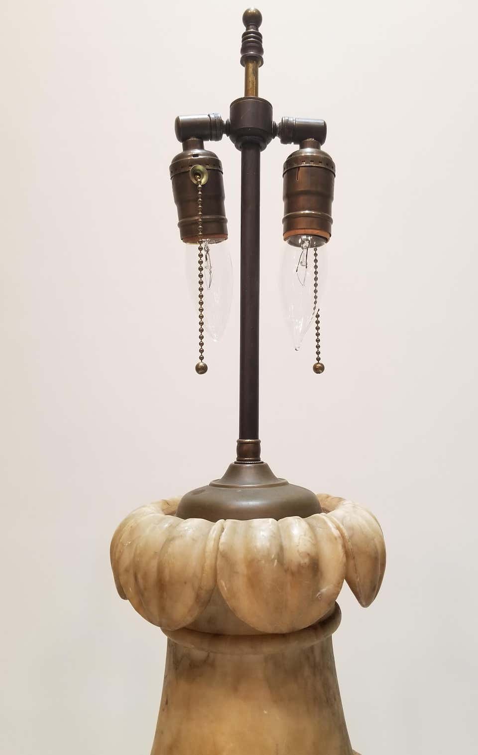 19th Century Carved Marble Urn, Mounted as a Lamp - Image 3