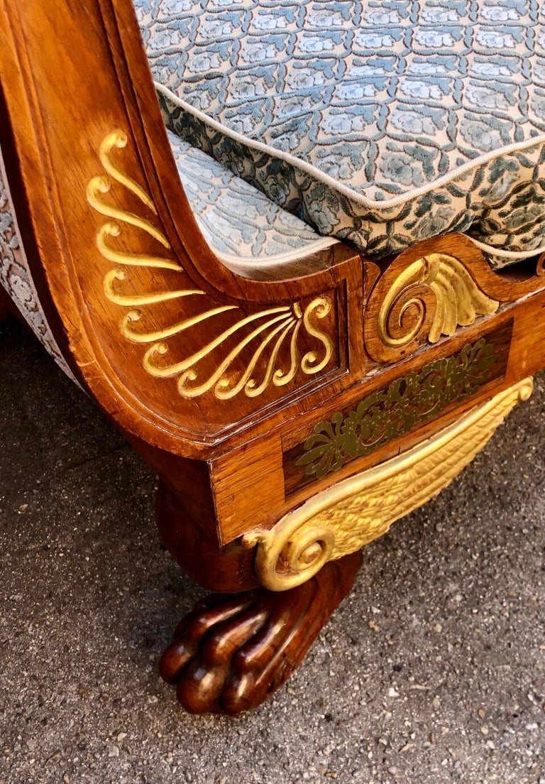 English Regency Egyptian Revival Style Recamier, 19th Century - Image 7