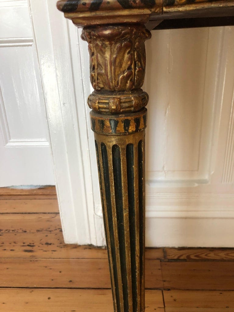 Neoclassical Painted Italian Marble Top Console, 18th Century - Image 7