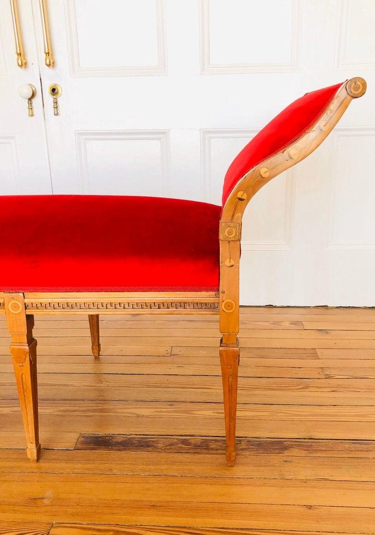Early 19th C. Austrian Biedermeier Window Bench / Daybed - Image 3