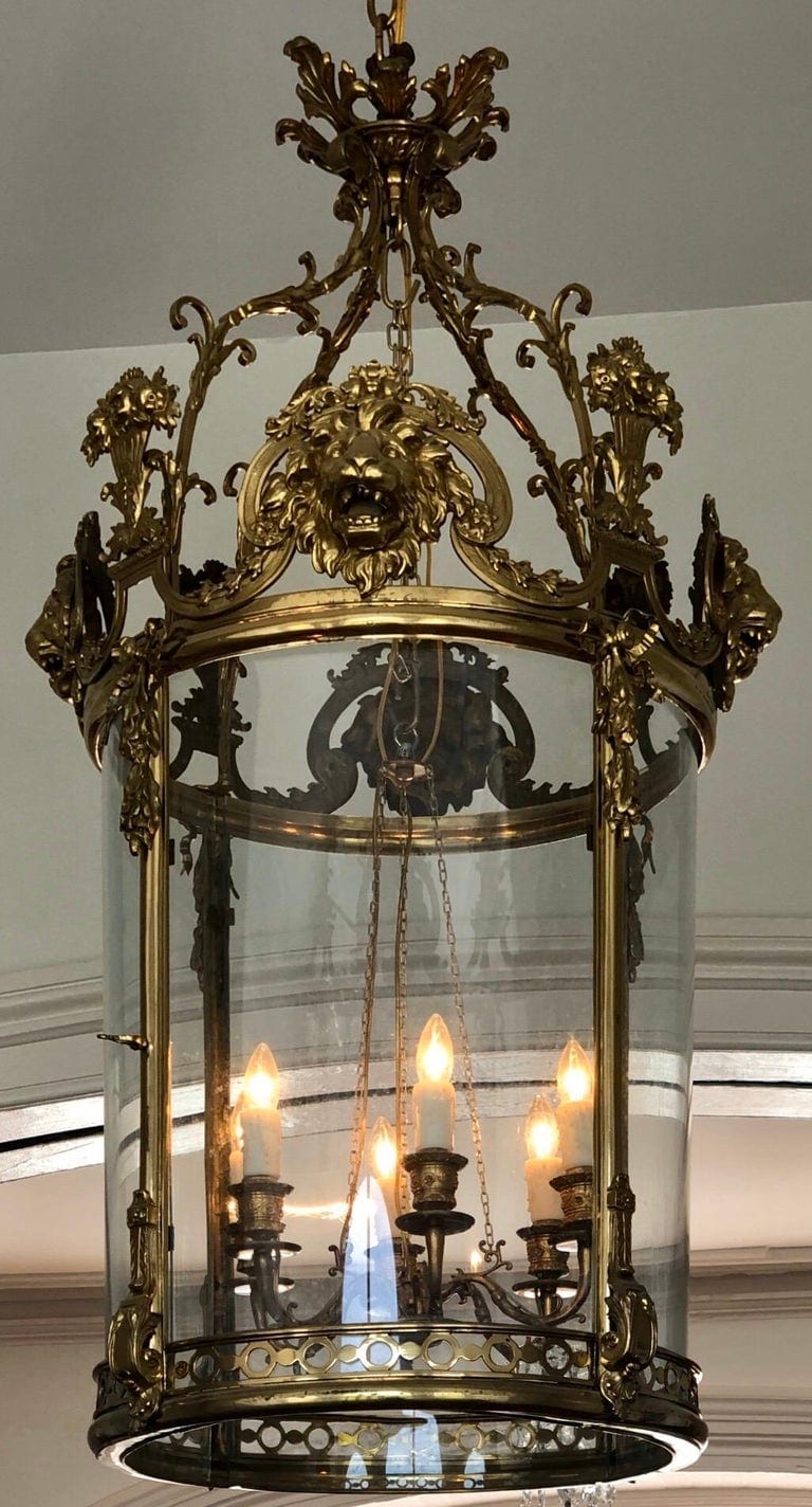 English Regency Brass Lantern with Lion Mask, 19th Century - Image 2