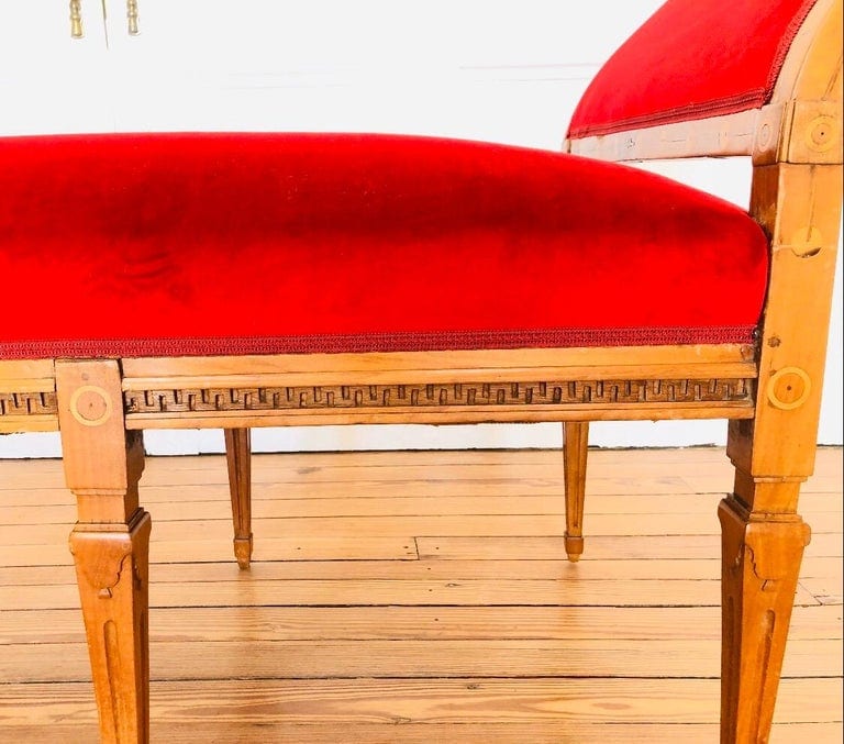 Early 19th C. Austrian Biedermeier Window Bench / Daybed - Image 4