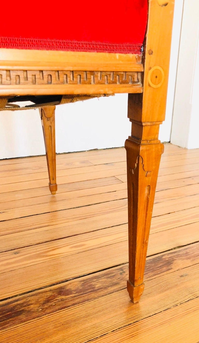 Early 19th C. Austrian Biedermeier Window Bench / Daybed - Image 5