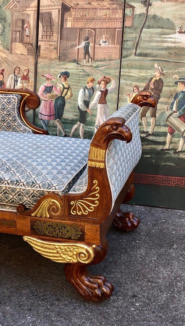 English Regency Egyptian Revival Style Recamier, 19th Century - Image 3