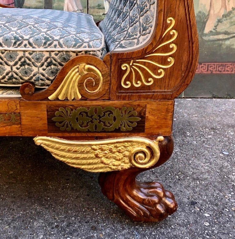English Regency Egyptian Revival Style Recamier, 19th Century - Image 4