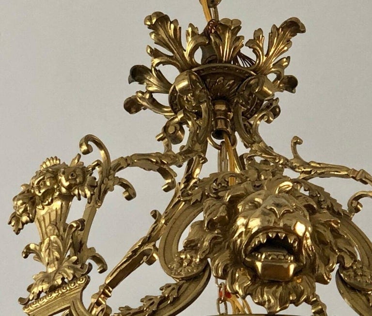 English Regency Brass Lantern with Lion Mask, 19th Century - Image 5