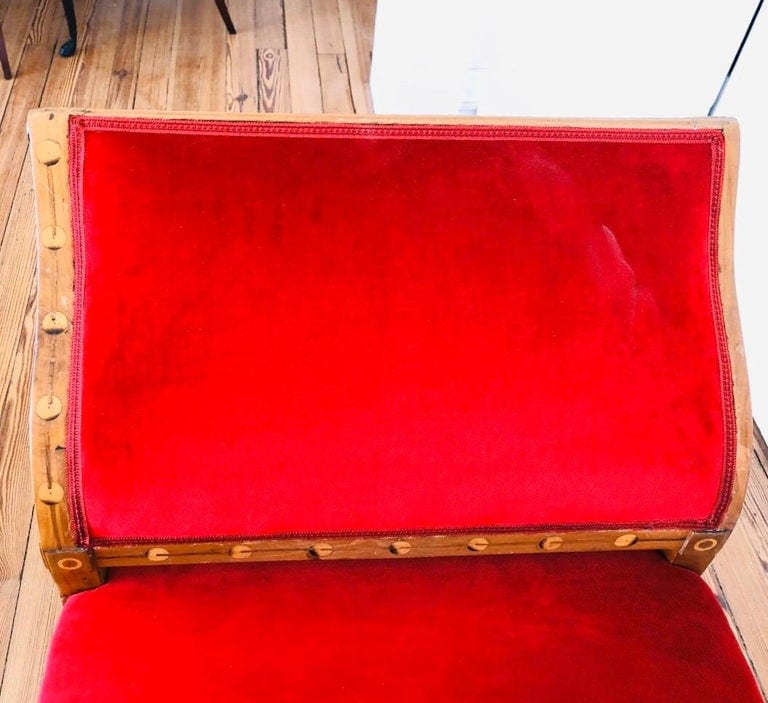 Early 19th C. Austrian Biedermeier Window Bench / Daybed - Image 9