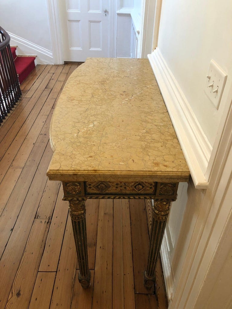 Neoclassical Painted Italian Marble Top Console, 18th Century - Image 5