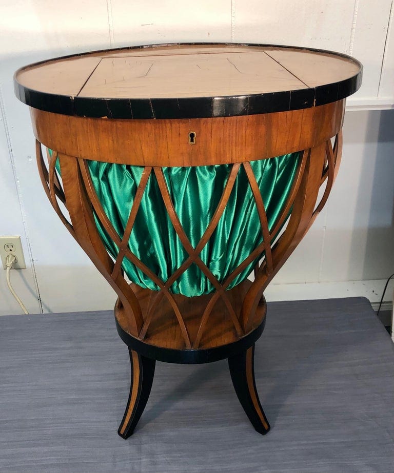 Biedermeier Cherry-veneer And Ebonized Work Table, Early 19th Century - Image 7