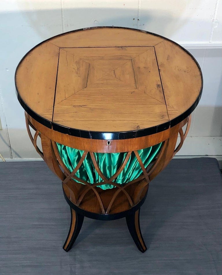 Biedermeier Cherry-veneer And Ebonized Work Table, Early 19th Century - Image 3