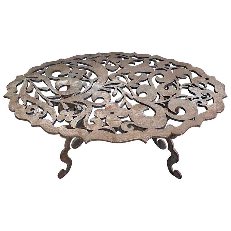 Ornate Cut Steel Center Table